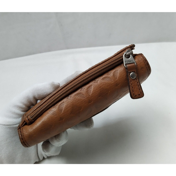 Fossil Brown Leather Credit Card ID Window Trifold Wallet - Picture 8 of 15